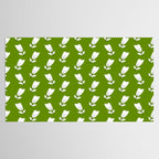 Dancing White Floral Pattern - Green Background Tablecloth Gallery Image 2