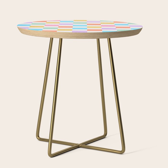 Pastel Checkered Pattern Side Table Gallery Image 1