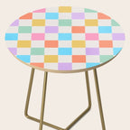Pastel Checkered Pattern Side Table Gallery Image 2