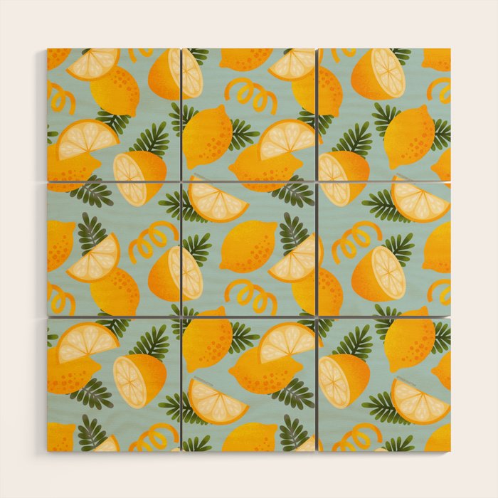 Lemon Pattern - Amalfi Coast Cocktails Wood Wall Art Gallery Image 1