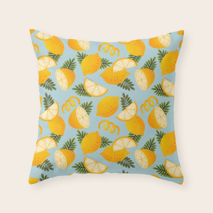 Lemon Pattern - Amalfi Coast Cocktails Throw Pillow Gallery Image 6