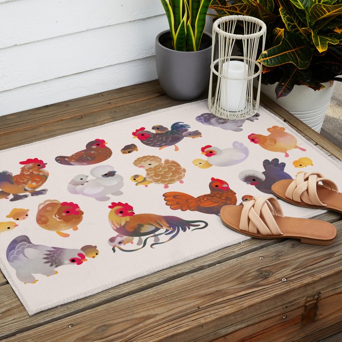 Chicken and Chick Outdoor Rug Gallery Image 2