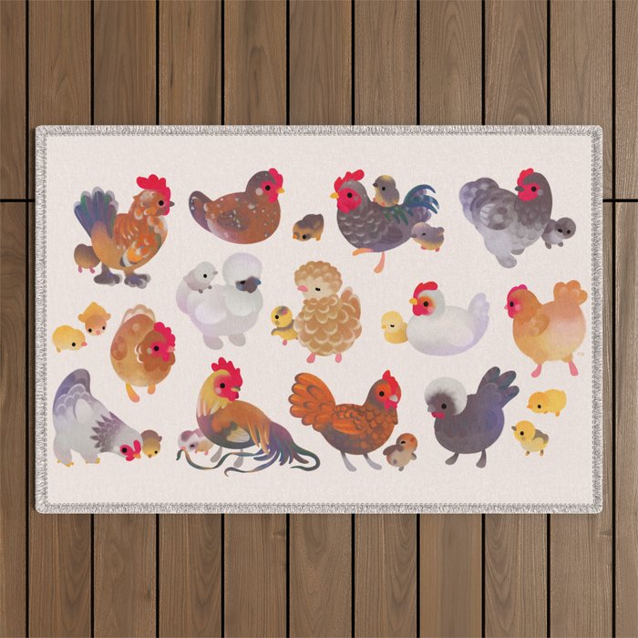 Chicken and Chick Outdoor Rug Gallery Image 1