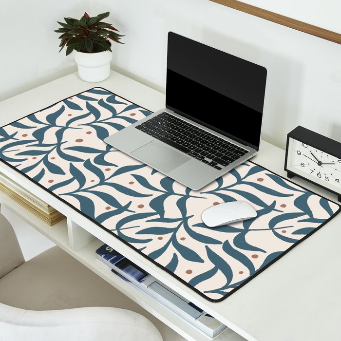 Branches and Berries - Teal and Mocha Desk Mat Gallery Image 2