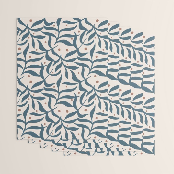 Branches and Berries - Teal and Mocha Wrapping Paper Gallery Image 3