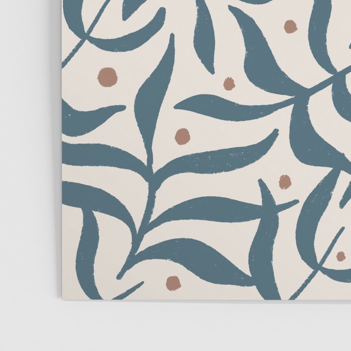 Branches and Berries - Teal and Mocha Poster Gallery Image 3