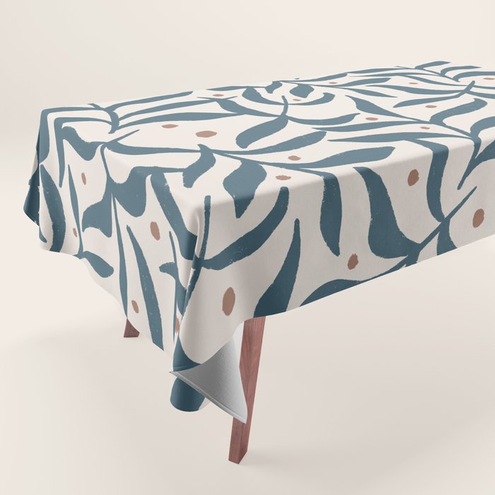 Branches and Berries - Teal and Mocha Tablecloth Gallery Image 1