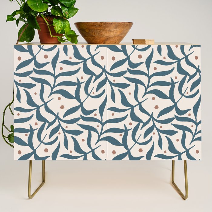Branches and Berries - Teal and Mocha Credenza Gallery Image 1