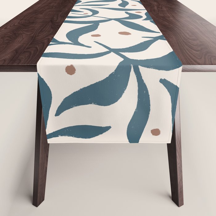 Branches and Berries - Teal and Mocha Table Runner Gallery Image 1
