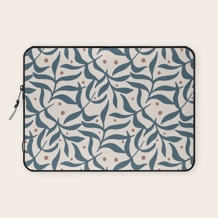 Branches and Berries - Teal and Mocha Laptop Sleeve Gallery Image 1