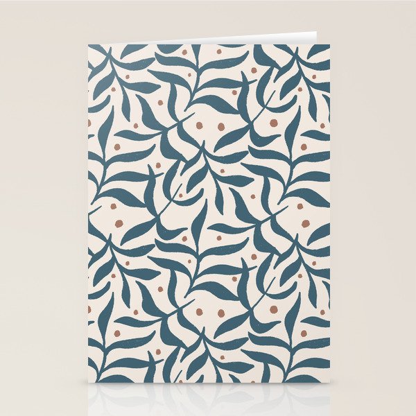 Branches and Berries - Teal and Mocha Stationery Card Gallery Image 1