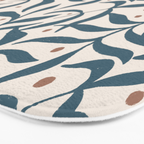 Branches and Berries - Teal and Mocha Bath Mat Gallery Image 3