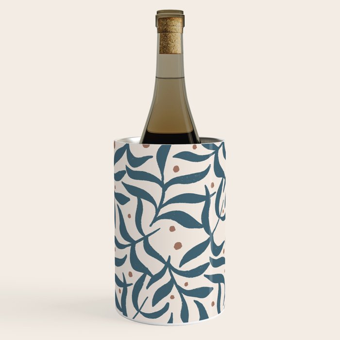 Branches and Berries - Teal and Mocha Wine Chiller Gallery Image 2