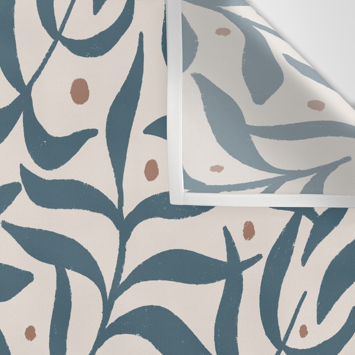 Branches and Berries - Teal and Mocha Wall Tapestry Gallery Image 3