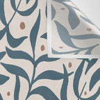 Branches and Berries - Teal and Mocha Wall Tapestry Gallery Image 3