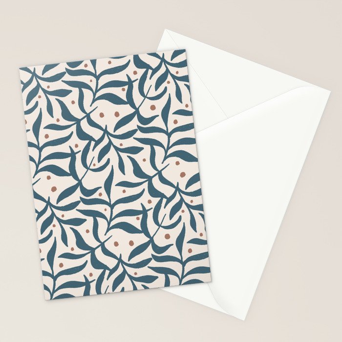 Branches and Berries - Teal and Mocha Stationery Card Gallery Image 2