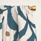 Branches and Berries - Teal and Mocha Window Curtain Gallery Image 2