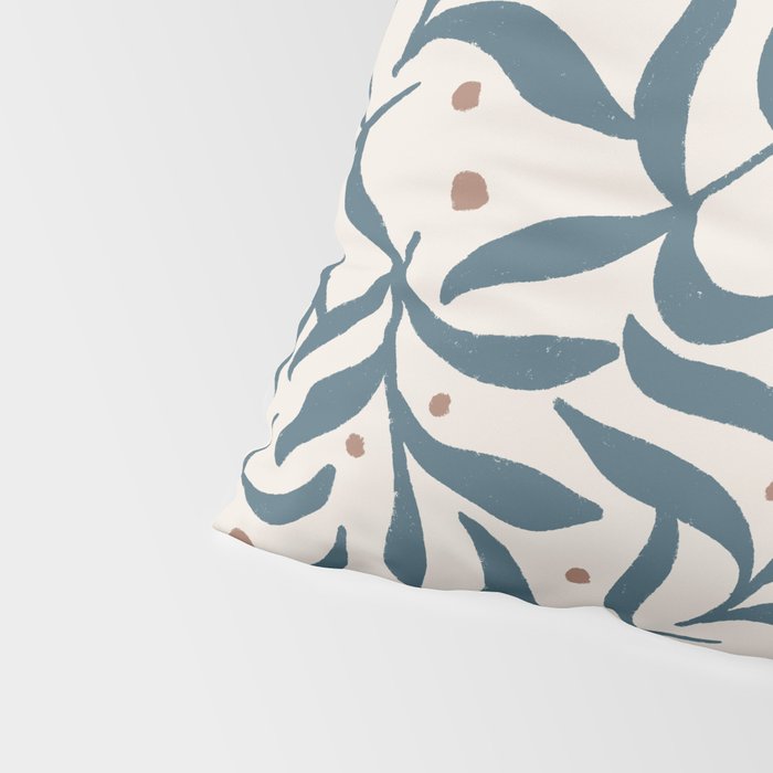Branches and Berries - Teal and Mocha Pillow Sham Gallery Image 4