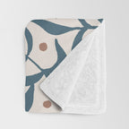 Branches and Berries - Teal and Mocha Throw Blanket Gallery Image 3