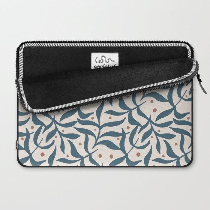 Branches and Berries - Teal and Mocha Laptop Sleeve Gallery Image 2