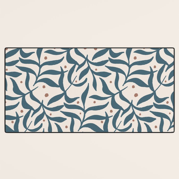 Branches and Berries - Teal and Mocha Desk Mat Gallery Image 3