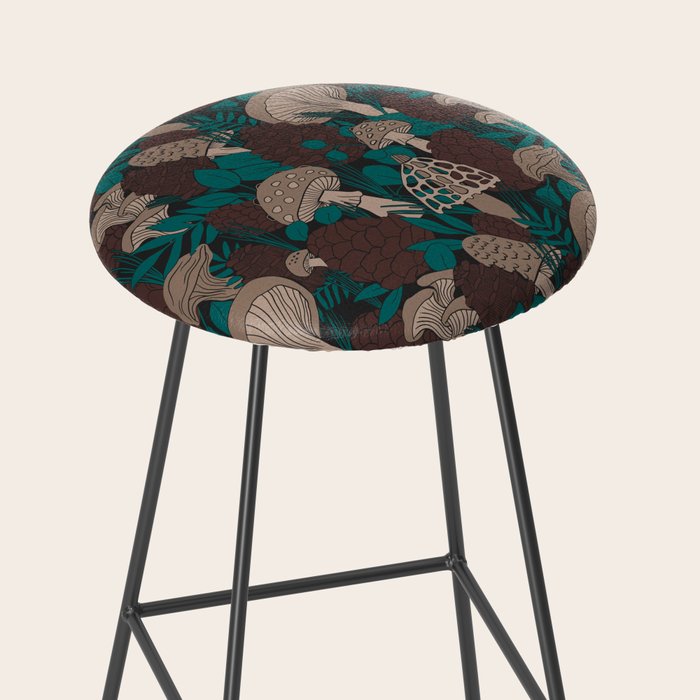 Moody Mushrooms and Pinecones Stool Gallery Image 2