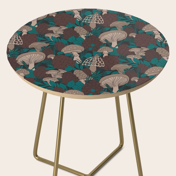 Moody Mushrooms and Pinecones Side Table Gallery Image 2