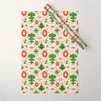 Vintage Christmas Ornaments Pattern Wrapping Paper Gallery Image 1