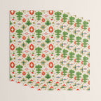 Vintage Christmas Ornaments Pattern Wrapping Paper Gallery Image 3