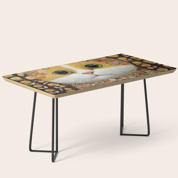 Gustav Klimt Style Cat with Green Eyes Coffee Table Gallery Image 1