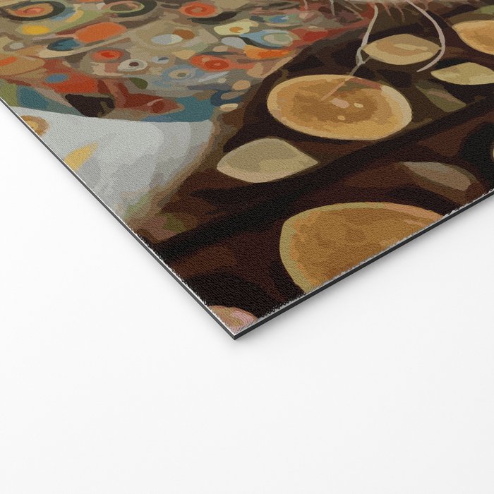 Gustav Klimt Style Cat with Green Eyes Welcome Mat Gallery Image 2