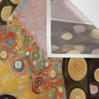 Gustav Klimt Style Cat with Green Eyes Wall Tapestry Gallery Image 3
