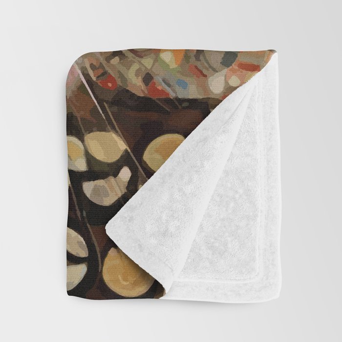Gustav Klimt Style Cat with Green Eyes Throw Blanket Gallery Image 3