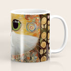 Gustav Klimt Style Cat with Green Eyes Coffee Mug Gallery Image 1