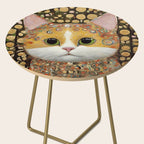 Gustav Klimt Style Cat with Green Eyes Side Table Gallery Image 2