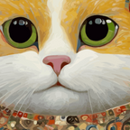 Gustav Klimt Style Cat with Green Eyes Coffee Mug Gallery Image 2