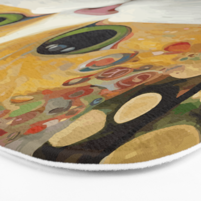 Gustav Klimt Style Cat with Green Eyes Bath Mat Gallery Image 3