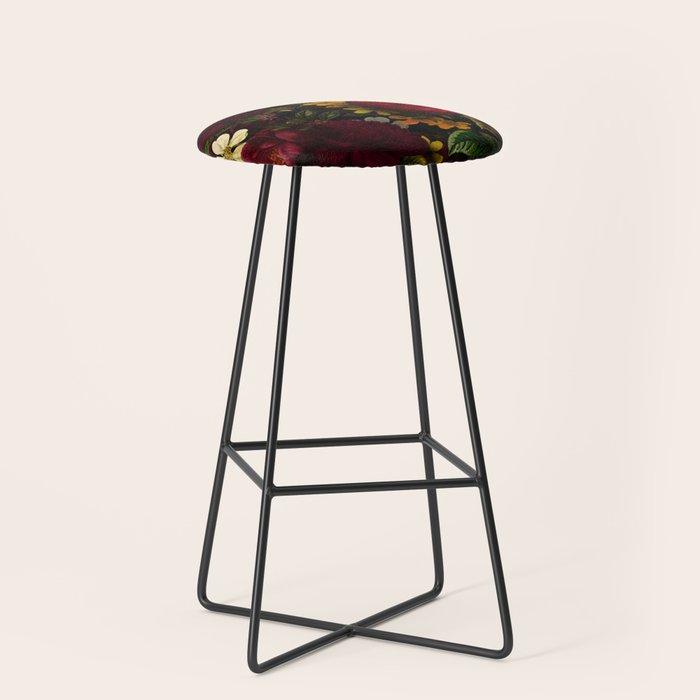 Dutch Midnight Vintage Red Roses Garden Stool Gallery Image 1