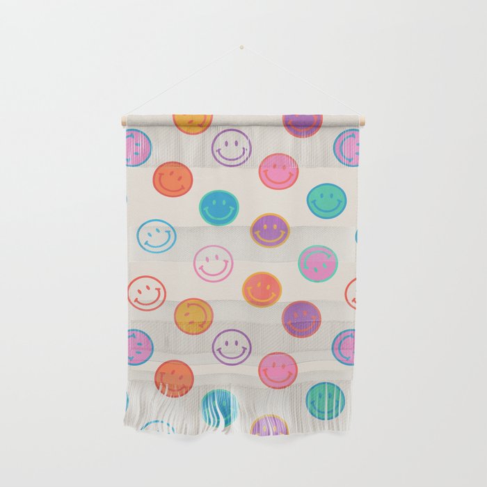 Retro Rainbow Smiling Faces Pattern Wall Hanging Gallery Image 1