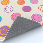 Retro Rainbow Smiling Faces Pattern Rug Gallery Image 4