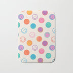 Retro Rainbow Smiling Faces Pattern Bath Mat Gallery Image 1