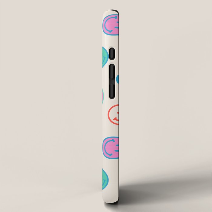 Retro Rainbow Smiling Faces Pattern iPhone Case Gallery Image 2