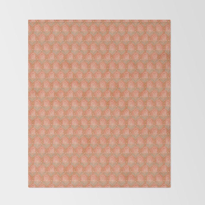 Little Rainbows - terracotta and caramel  Throw Blanket Gallery Image 2