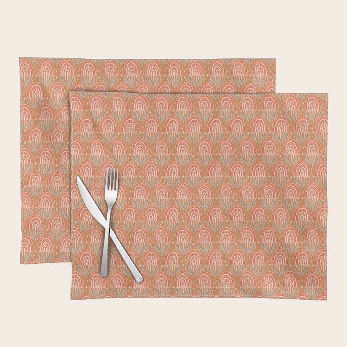 Little Rainbows - terracotta and caramel  Placemat Gallery Image 1