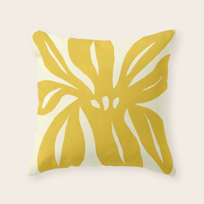 Abstract-botanical 29-yellow Throw Pillow Gallery Image 6