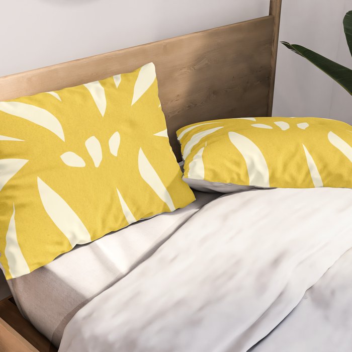 Abstract-botanical 29-yellow Pillow Sham Gallery Image 2