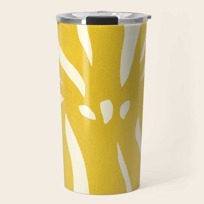 Abstract-botanical 29-yellow Travel Mug Gallery Image 1