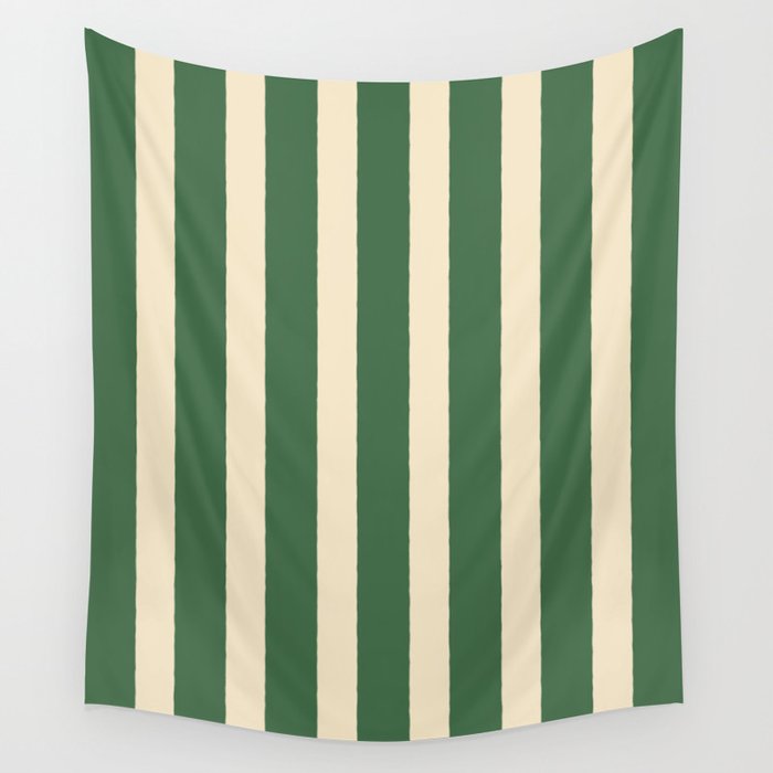 Simple Stripes Pattern - Deep Green Wall Tapestry Gallery Image 1