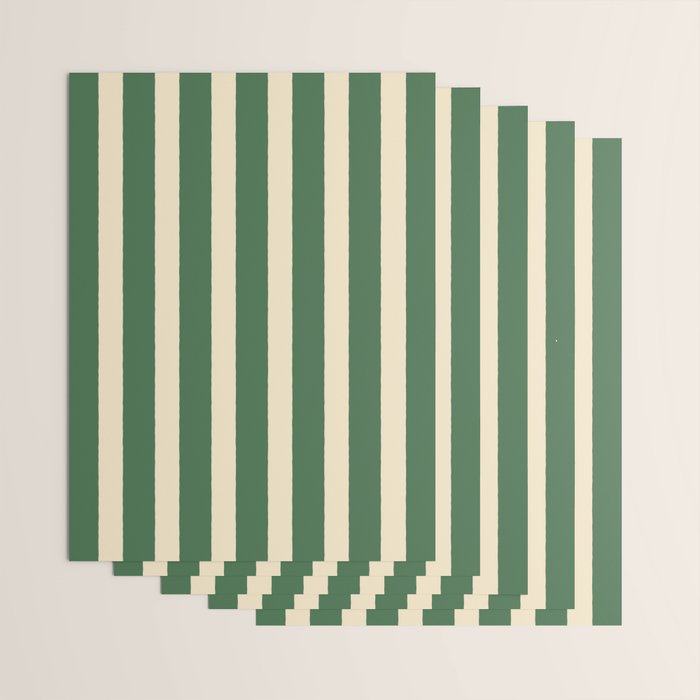Simple Stripes Pattern - Deep Green Wrapping Paper Gallery Image 3