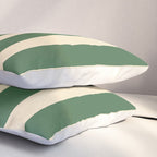 Simple Stripes Pattern - Deep Green Pillow Sham Gallery Image 3